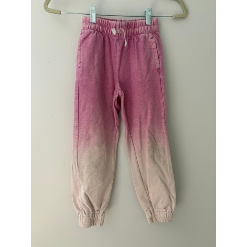 Tea Collection Girls Pink Ombre French Terry Jogger Sweatpants Size 7